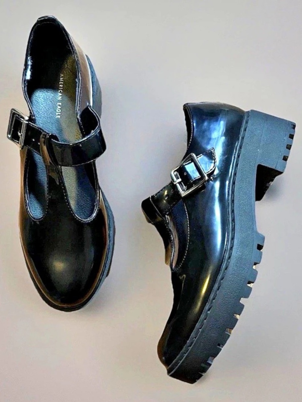 Vintage y2k American Eagle Shoes Women's Size 8 Mary Jane Chucky Black Y2k 00s